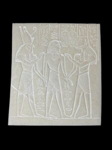 Unique ancient Egyptian Wall relief of Anubis and Horus bless Ramses II - Image 3