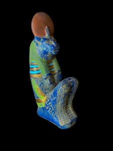 Egyptian Goddess Sekhmet Statue: Colorful Statuette Made in Egypt - Image 3
