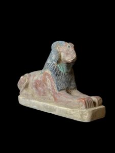 God Amun with sphinx body statue made in Egypt - Image 3