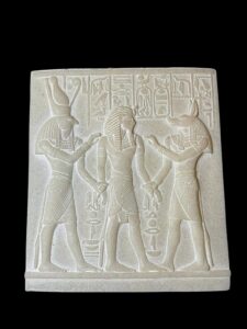 Unique ancient Egyptian Wall relief of Anubis and Horus bless Ramses II - Image 3