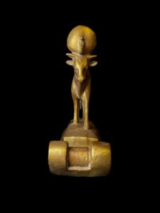 Goddess Hathor Cow Statue: Vintage Egyptian Stone - Image 3