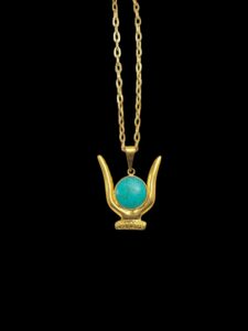 Goddess Hathor horn Amulet - Authentic Egyptian Craftsmanship - Spiritual Protection & Empowerment - Hathor pendant necklace. - Image 3