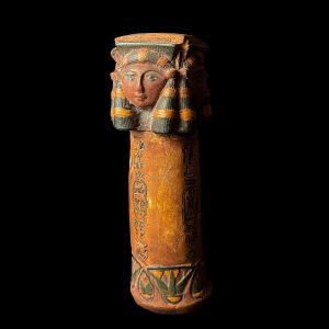 Goddess Hathor Candle Holder: Egyptian Stone Candleholder - Image 3
