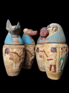 Ancient Egyptian Canopic Jars: Sons of Horus Figurines - Image 3