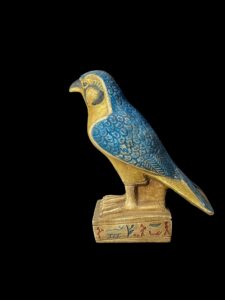 Basalt Egyptian God Horus Statue: Falcon God of Sky Art - Image 3