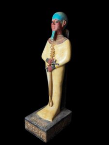 Handcrafted God Ptah Statue: Rose & Black Granite Egyptian Replica - Image 3