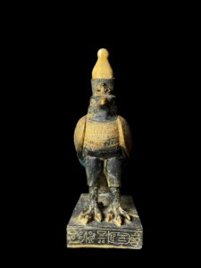 Basalt Egyptian God Horus Statue: Falcon God of Sky Art - Image 3