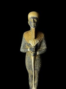 God Ptah Statue: Rose & Black Granite Egyptian Replica - Image 3