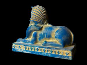 Egyptian Sphinx replica statue made of Stone, Sphinx statuette. - Image 3