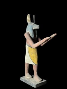 Rare Natural Wood Anubis Statue - Egyptian Jackal God Statuette - Image 3
