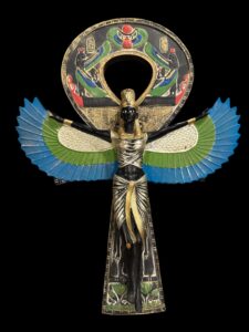 Goddess Isis with Ankh key of Life. Egyptian Key holder lovers, Ancient Egyptian Ankh key of life symbol, symbol of Egyptian Key of life. - Image 3
