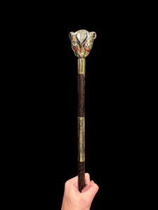 Ebony Wood Was Sceptre: Sekhmet, Osiris Staff with Brass Detail - Image 3