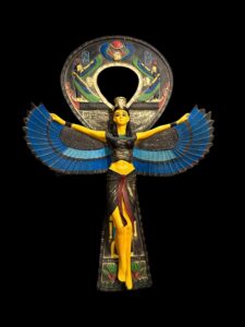 Goddess Isis with Ankh key of Life. Egyptian Key holder lovers, Ancient Egyptian Ankh key of life symbol, symbol of Egyptian Key of life. - Image 3
