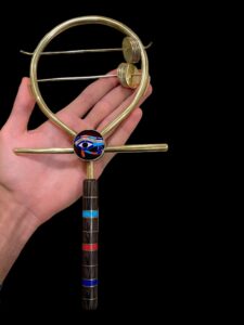 Egyptian Sistrum: Eye of Horus Ankh, Ancient Musical Instrument - Image 3