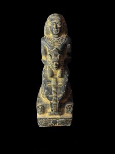 Egyptian High Priest Statue: Wadjet Cobra & Hathor Sun Disk - Image 3