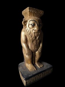 Hand-Carved God Bes Statue: Authentic Egyptian Art Home Decor - Image 3