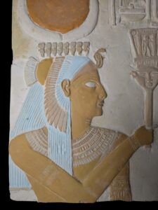 Large Goddess Hathor relief made of stone , Statue for the Egyptian Goddess Venus - Image 3