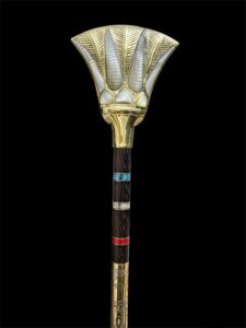 Sceptre staff, Lotus flower head staff, Was sceptre of God Osiris, Waz sceptre. Ancient Egyptian waz-scpetre - Image 3