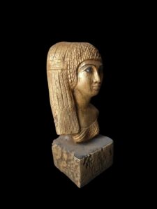 Handcarved Stone Queen Statue with Cobra - Ancient Egyptian Decor - Image 3