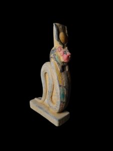 Egyptian Goddess Sekhmet Statue with Cobra: Handmade Statuette - Image 3