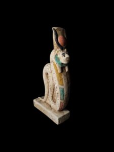 Egyptian Goddess Sekhmet Statue with Cobra: Handmade Statuette - Image 3