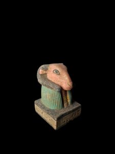 Vintage Ram God Khnum Statue: Ancient Egyptian Decor - Image 3