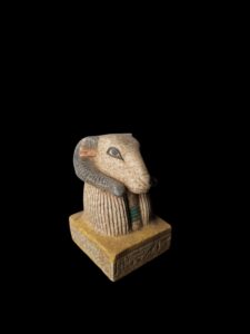 Vintage Ram God Khnum Statue: Ancient Egyptian Decor - Image 3