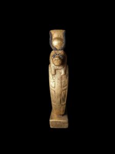 Egyptian Goddess Sekhmet Statue with Cobra: Handmade Statuette - Image 3