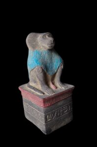 Egyptian Baboon Stone Statue: Museum Replica, Thoth Symbol - Image 3