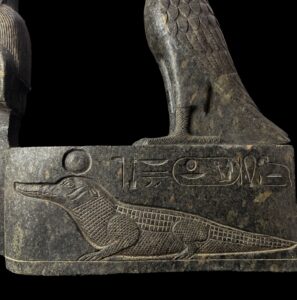 Hand-Carved God Ra & Sekhmet Statue: Egyptian Deity Altar Sign - Image 3