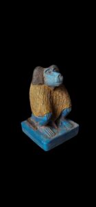 Porcelain Egyptian Baboon Statue: Museum Replica Thoth Symbol - Image 3