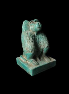 Egyptian Baboon Statue: Porcelain Thoth Museum Replica - Image 3
