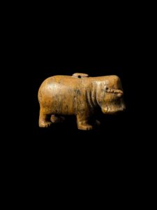 Hand-Carved Natural Stone Egyptian Hippopotamus Amulet - Image 3