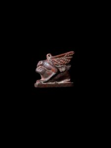 Goddess Unut Amulet: Egyptian Jasper Wenut Statue with Horus - Image 3