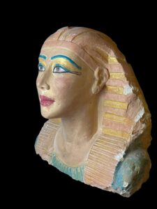 Large Stone Hatshepsut Head Statue: Egyptian Art Masterpiece - Image 3