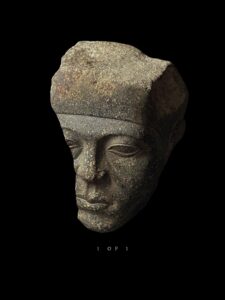 head of King Senusret III made of Rare stone - Image 3