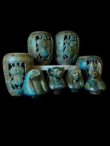 Ancient Egyptian Canopic Jars: Sons of Horus Figurines - Image 3