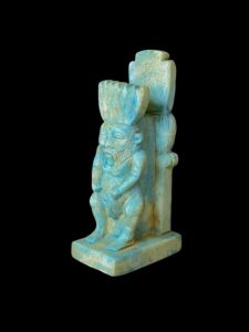 Goddess Hathor with God Bes form statue - Image 3