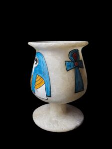 Egyptian Alabaster Vase: Eye of Ra & Horus, Home Decor - Image 3