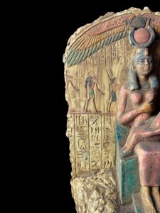 Vintage Goddess Isis statue, unique Isis goddess Statue. Goddess Isis breastfeeding God Horus Museum statue - Image 3