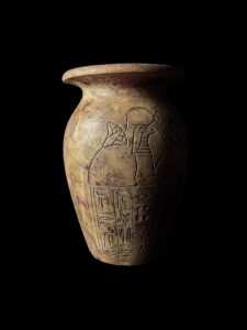 Vintage Egyptian Vase: Ancient Inscriptions, Home Decor - Image 3