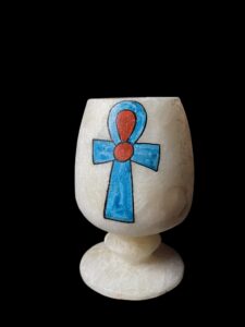 Egyptian Alabaster Anubis Cup: Home Decor Vase - Image 3