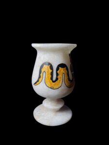 Egyptian Alabaster Vase: Cobra Goddess & Eye of Horus Home Decor - Image 3