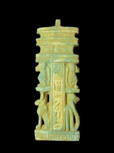 Goddess Bastet Amulet: Egyptian Baboon, Cobra, Osiris Djed Pillar - Image 3