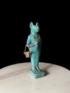 Porcelain Bastet Cat Statue: Egyptian Goddess Decor - Image 3