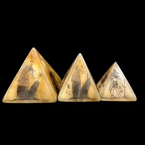 Egyptian Giza pyramids with the inscriptions of Scarab beetle and God Anubis and Ancient Gods. - Image 3