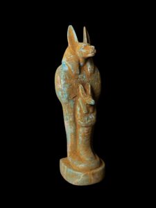 Flame Stone Egyptian God Anubis Ushabti Statue - Image 3