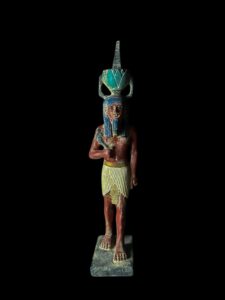 The Egyptian God Nefertum statue made of stone. - Image 3