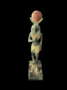 Rare Falcon Egyptian God RA statue, God of the sun, God Ra God of the Sky. God Ra with Sun disk. - Image 3
