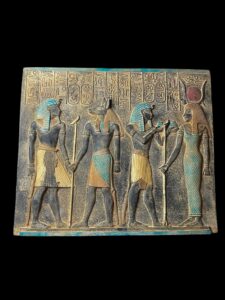 Unique ancient Egyptian Wall relief of Anubis and Hathor and Ramses II - Image 3